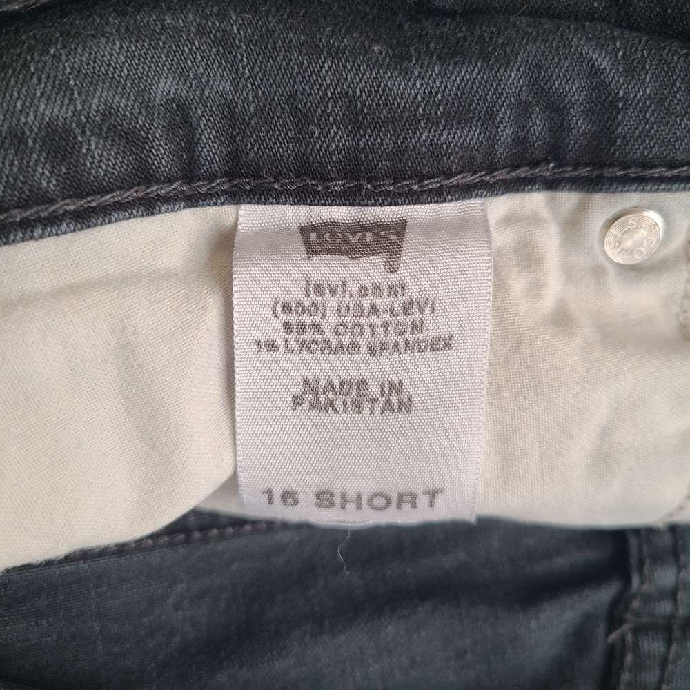 Levis Perfectly Slimming 512 Bootcut Size 16 SHORT Jeans Black Stretch Denim - Picture 7 of 11